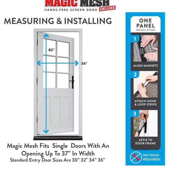 NIB MAGIC MESH DELUXE HANDS FREE SCREEN DOOR 🚪 - Picture 5 of 6